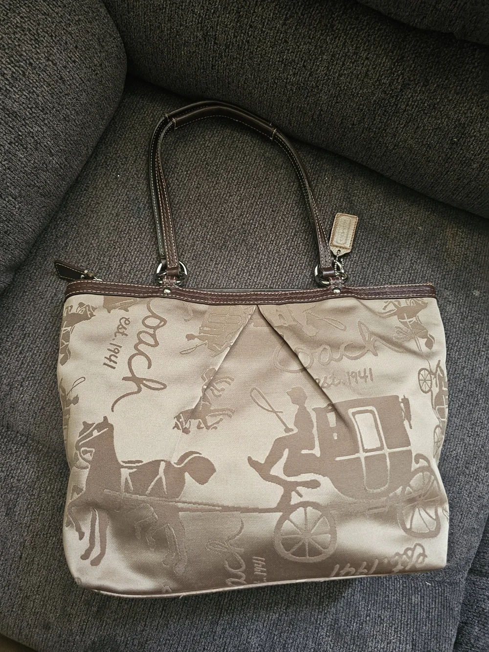 Coach Brown Signature Tote Bag